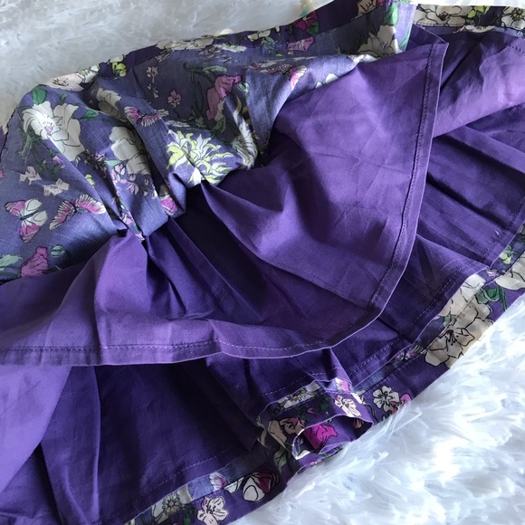 Tea | Purple Flower Print Sz 3 Kids Skirt - Picture 8 of 9